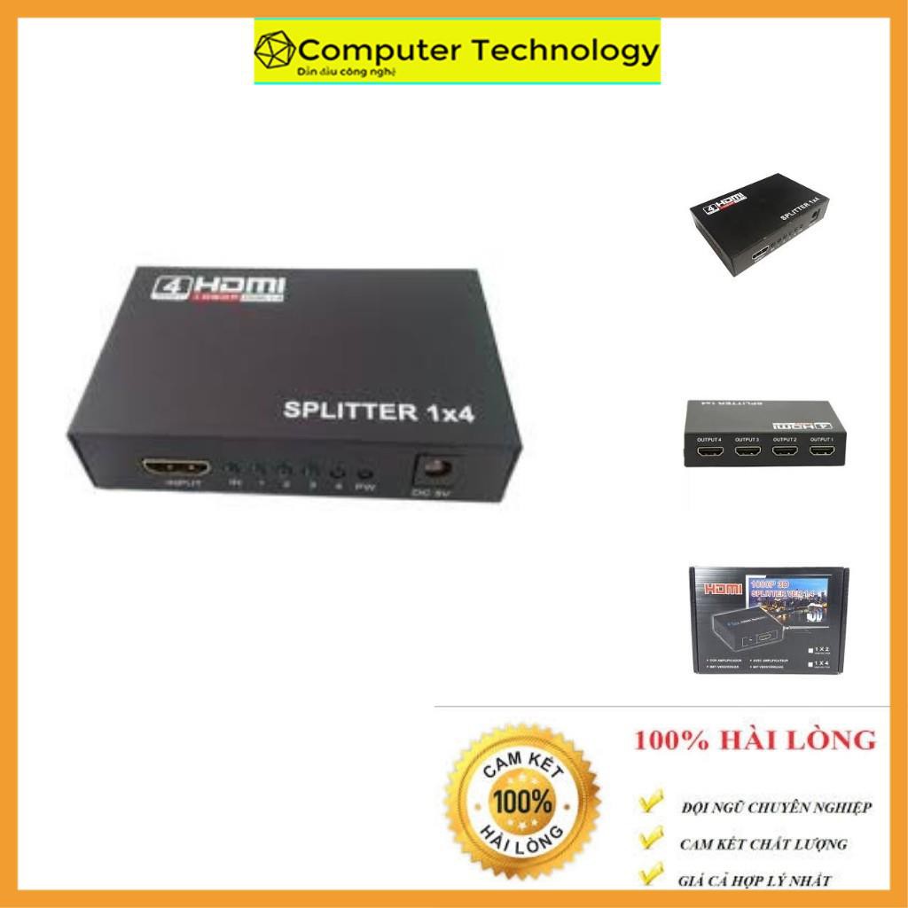 Bộ chia HDMI 1 ra 4 chuẩn 1.4 hàng chính hãng, chạy 4 màn hình cùng lúc Full HD 1080p