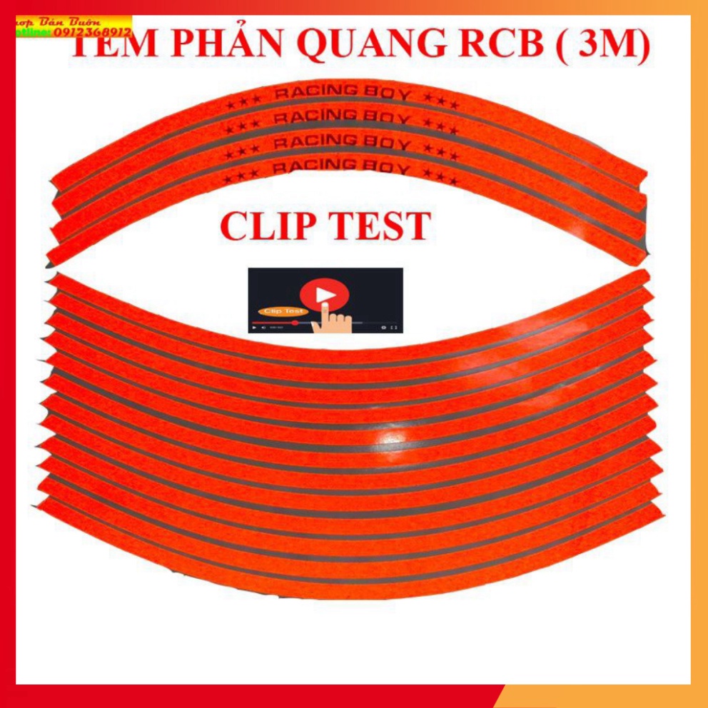🌴TEM PHẢN QUANG RCB (3M) DÁN MÂM XE MÁY –OTO ( GIÁ 1 BỘ)🌴 (Ảnh Sp thật)