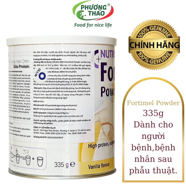 Sữa Bột Nutricia Fortimel Powder 335g | Cam Kết Date Mới Nhất, Giá Tốt Nhất