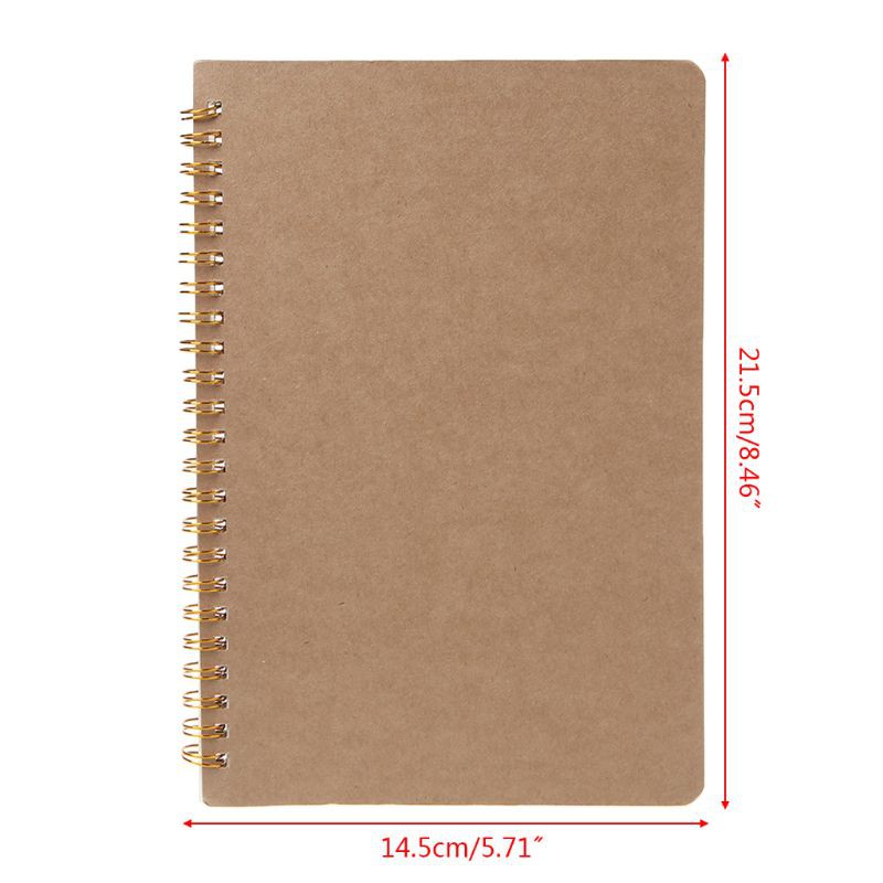 Sổ tay A5 bằng giấy kraft phối chấm bi phong cách đơn giản