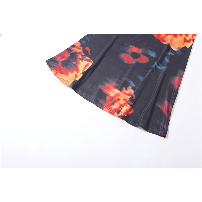 Đầm Hai Dây Hở Lưng In Họa Tiết Nghệ Thuật Thời Trang Cho Nữ