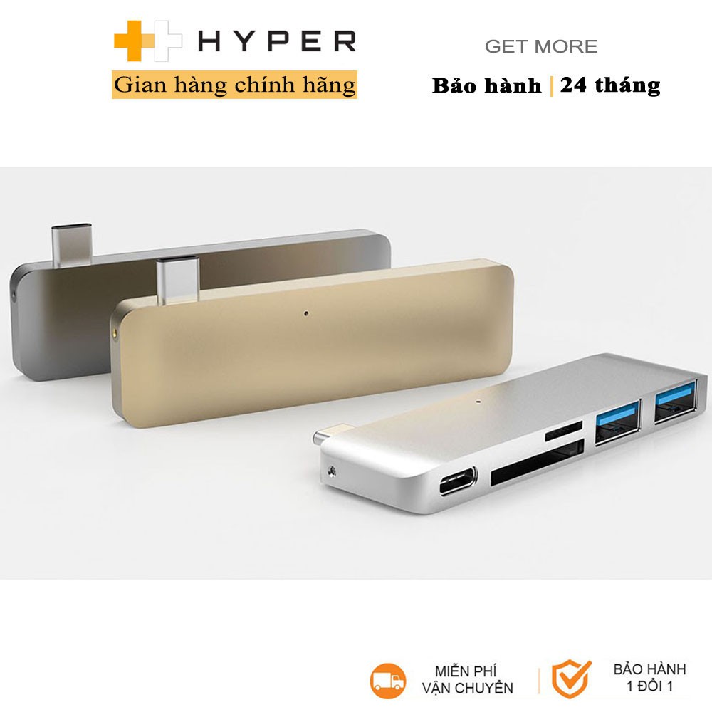 Cổng chuyển HyperDrive USB Type-C 5-in-1 Hub Charging - GN21B - Hàng Chính Hãng