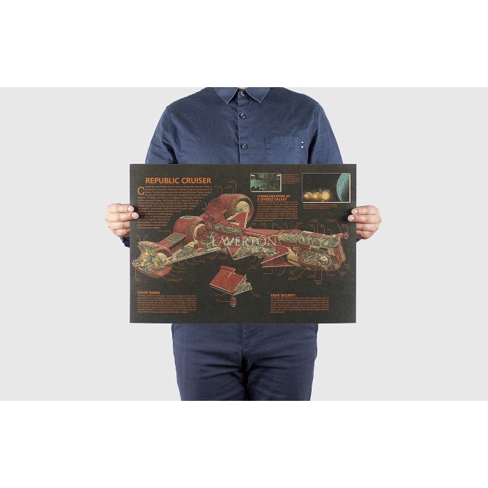 Tấm poster giấy kraft phong cách vintage thời trang 51x36cm dành cho trang trí