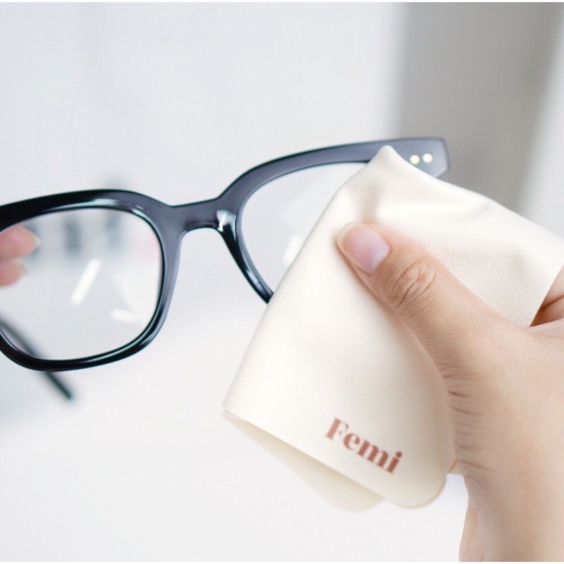 Hộp da đựng kính mát và gọng kính cận chính hãng Femi kèm khăn lau kính