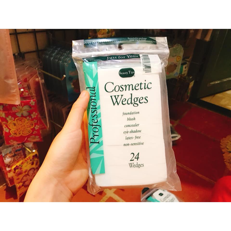 Mút Tán Nền Cosmetic Wedges 24 Miếng Màu Trắng