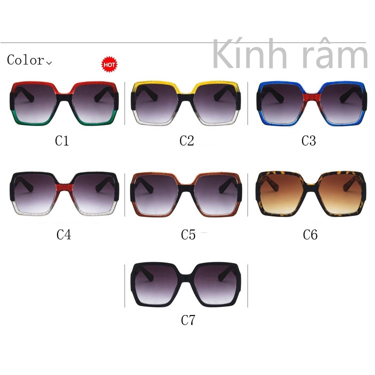 Kính râm gọng vuông phong cách cổ điển cho nữ