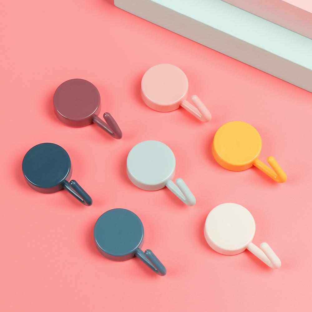 Set 10 Móc Treo Quần Áo Dán Tường Màu Sắc Đơn Giản Tiện Dụng