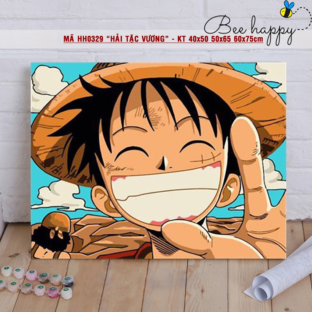 Tranh Sơn Dầu Số Hóa  ONEPIECE Luffy Nhiều Kích Thước BEE HAPPY Tranh Tự Tô Màu Mã Tranh HH0329