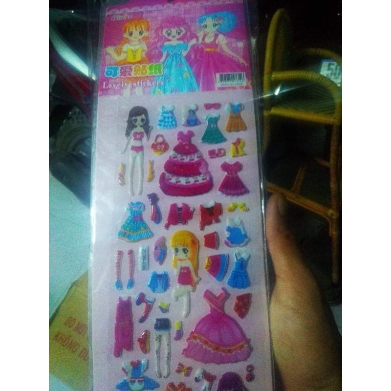 Hình dán công chúa, búp bê, khủng long