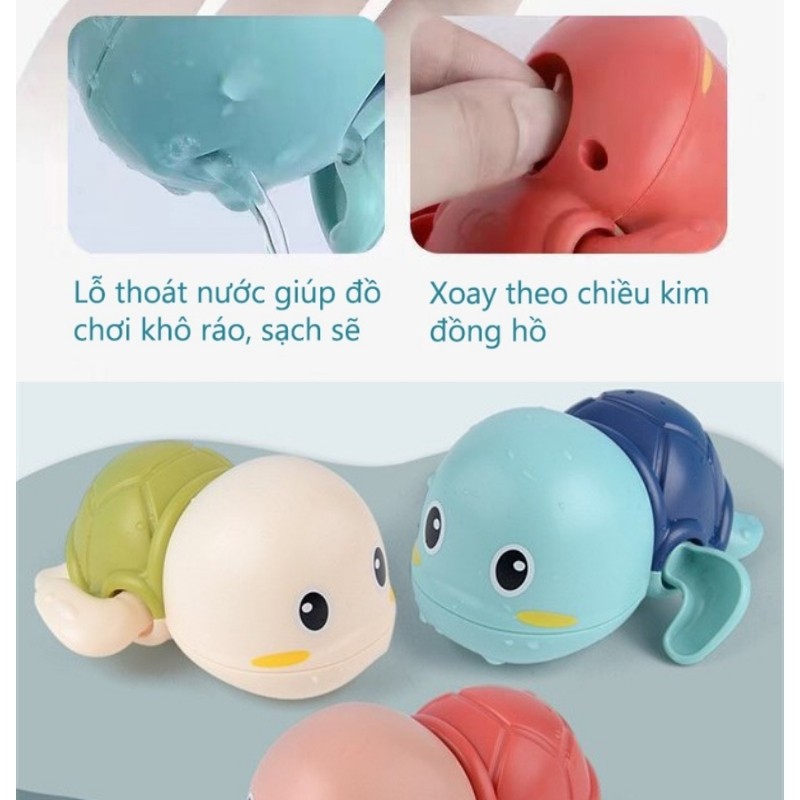 Rùa Bơi đồ chơi vặn cót biết bơi trong nước siêu dễ thương Màu Ngẫu Nhiên