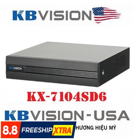 Combo 2 Camera 2.0MP FullHD kbvision + 1 Đầu ghi 7104SD6 H264+ HDD 500GB + Phụ kiện Chính Hãng