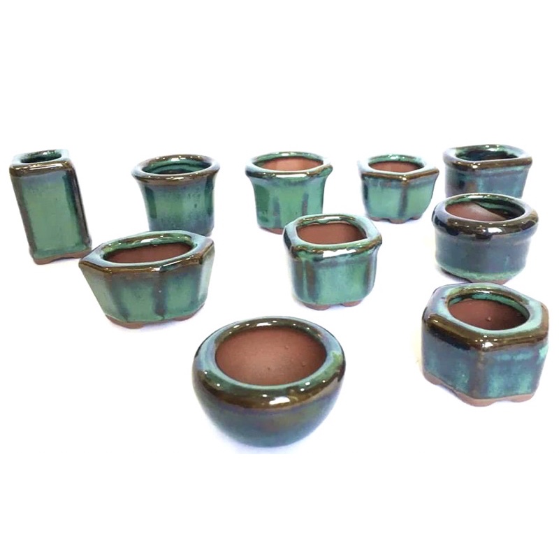 Combo 10 Chậu gốm mini trồng sen đá bonsai