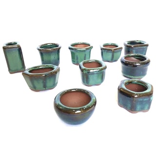combo 10 Chậu gốm mini trồng sen đá bonsai