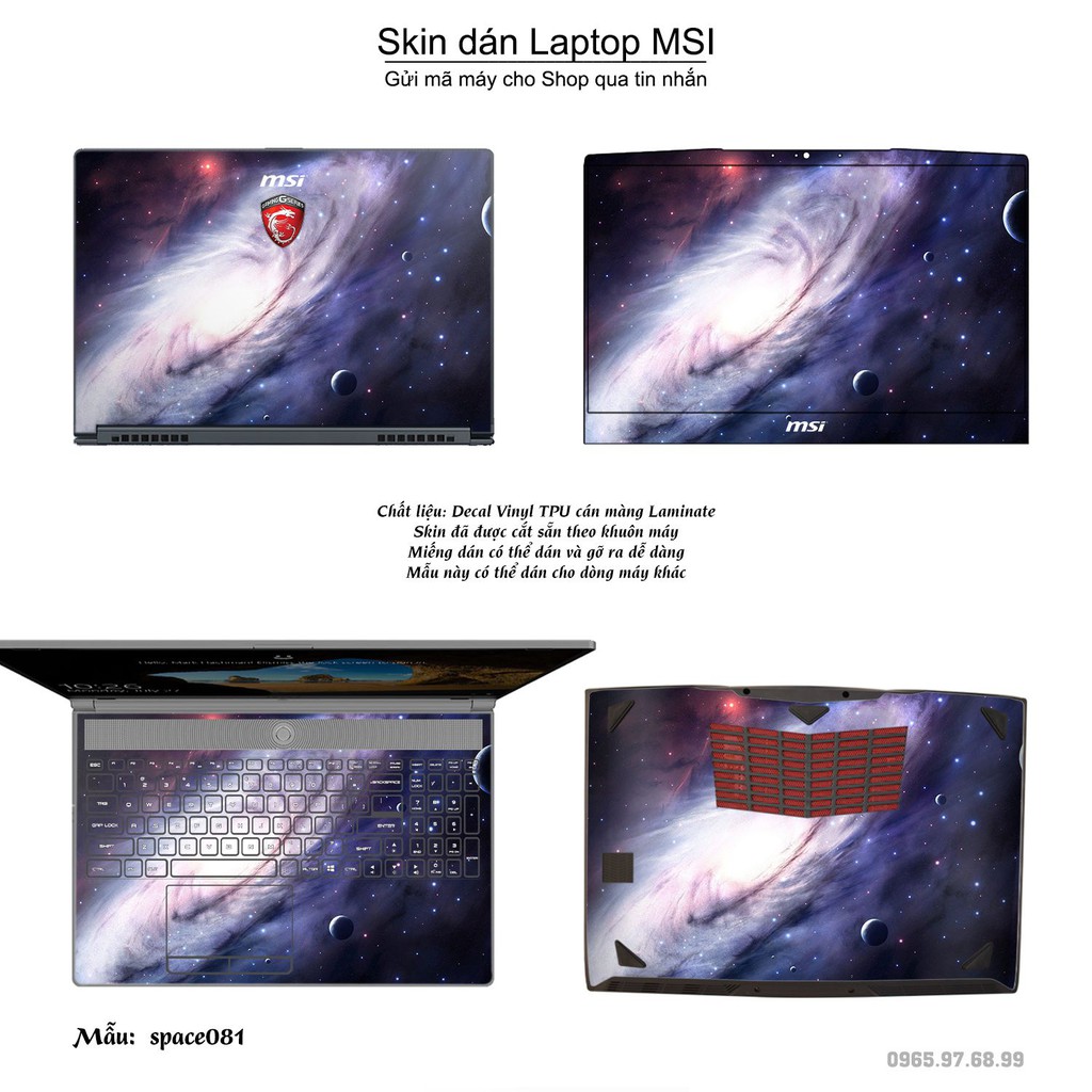 Skin dán Laptop MSI in hình không gian _nhiều mẫu 14 (inbox mã máy cho Shop)