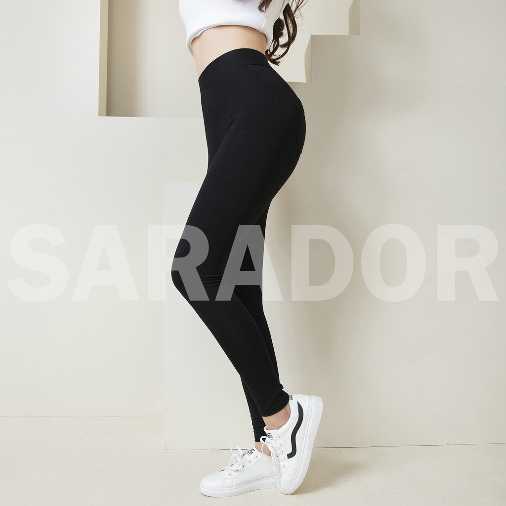 Quần Legging Nữ - Có Bigsize🌹[Mã HVHAX12 hoàn 10% xu]🌹 Quần Legging Cạp Cao Nâng Mông Thon Dáng Hàn Quốc - Cạp Cao 5cm