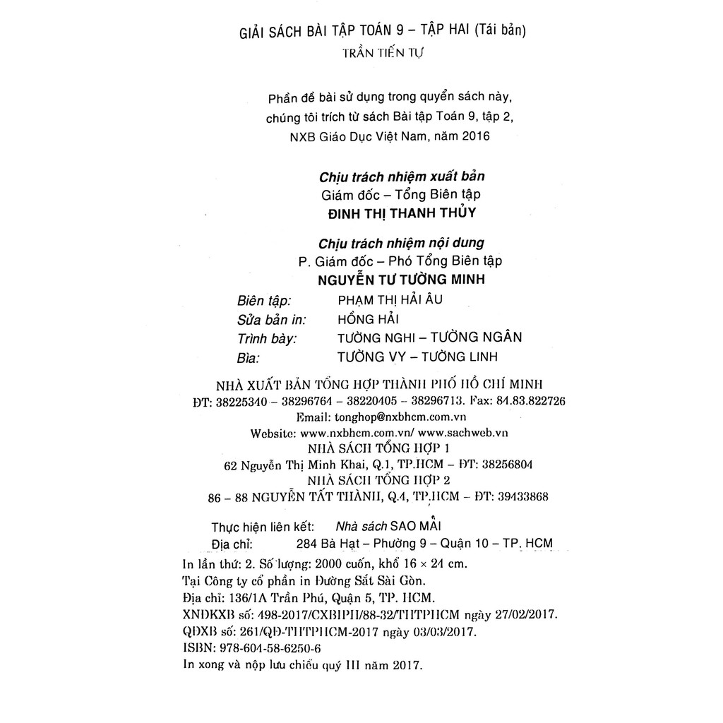 Sách - Giải Sách Bài Tập Toán Lớp 9 - Tập 2