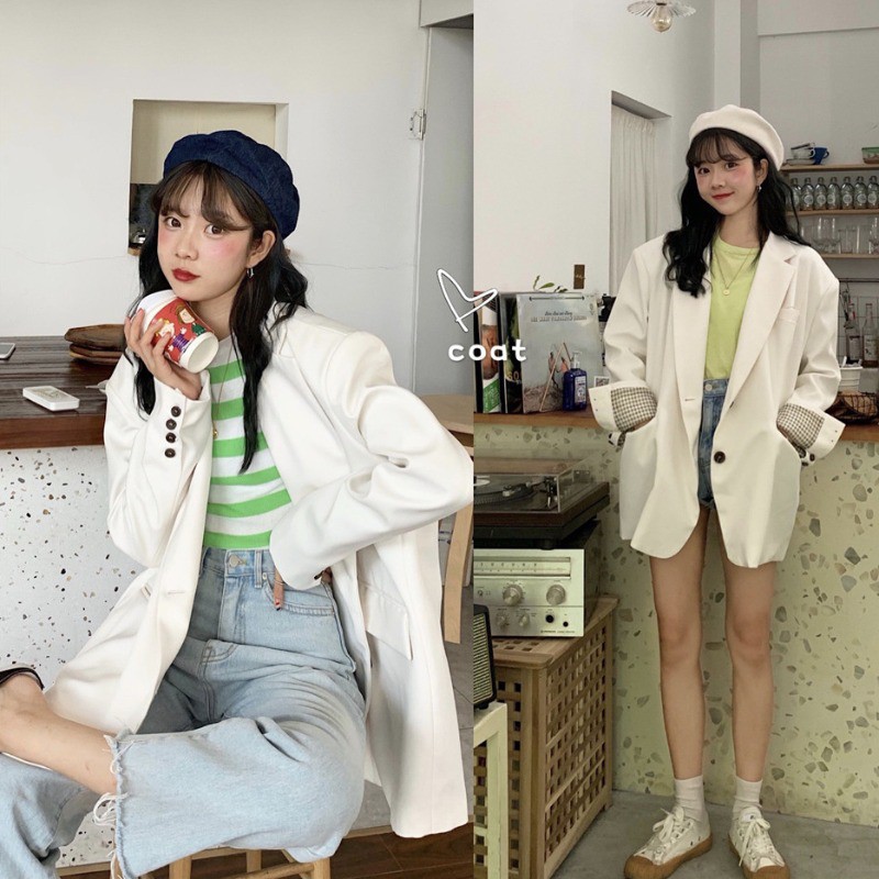 (Hàng Đẹp)Ảnh thật 5 hình cuối-2W253.Áo blazer oversize xuân hè Hàn Quốc hot chic | BigBuy360 - bigbuy360.vn