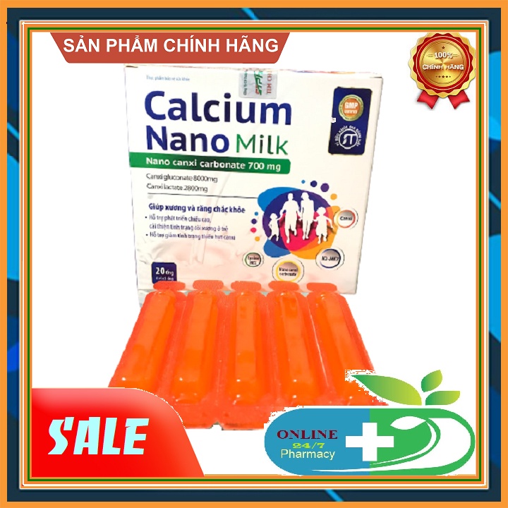 Siro bổ sung canxi cho bé Calcium Nano k2 Milk siro tăng chiều cao xương chắc khỏe ống canxi cho bé phát triển chiều cao