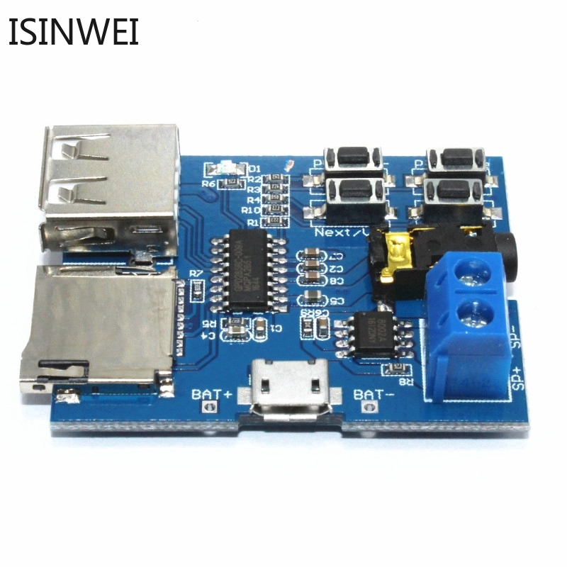 Mô-đun khuếch đại âm thanh có khe cắm thẻ nhớ TF và USB