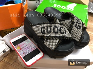 Sandal đế bự đính đá ORDER ( kèm video + ảnh thật )