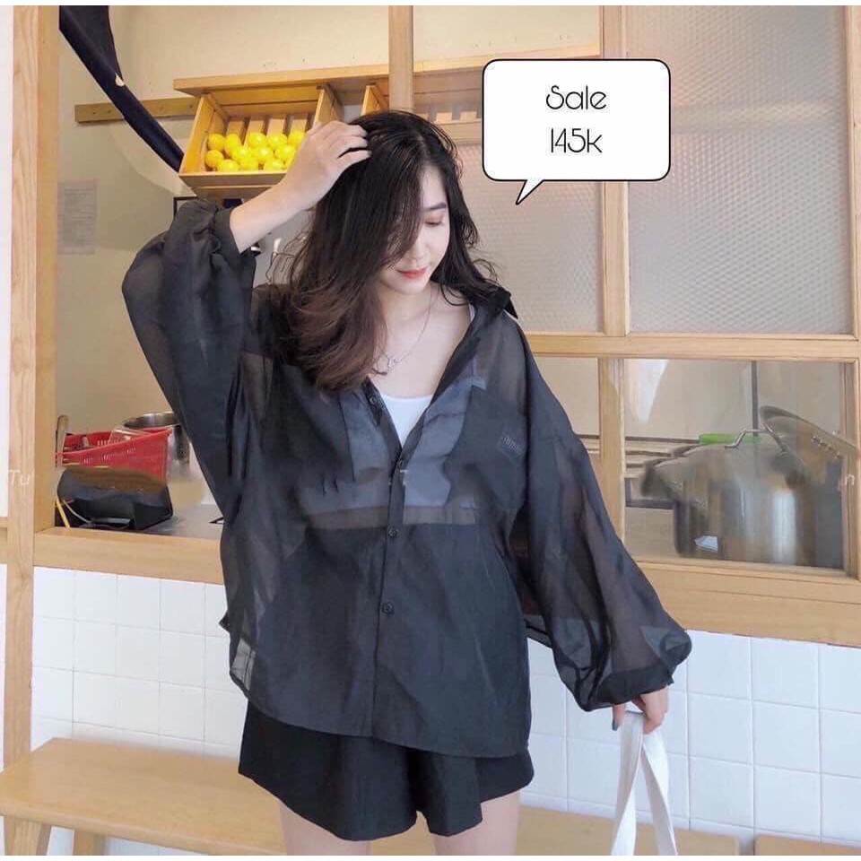 Áo sơ mi nữ thời trang🍁 cổ đức vải voan mềm, kèm áo 2 dây, ulzzang EOBI