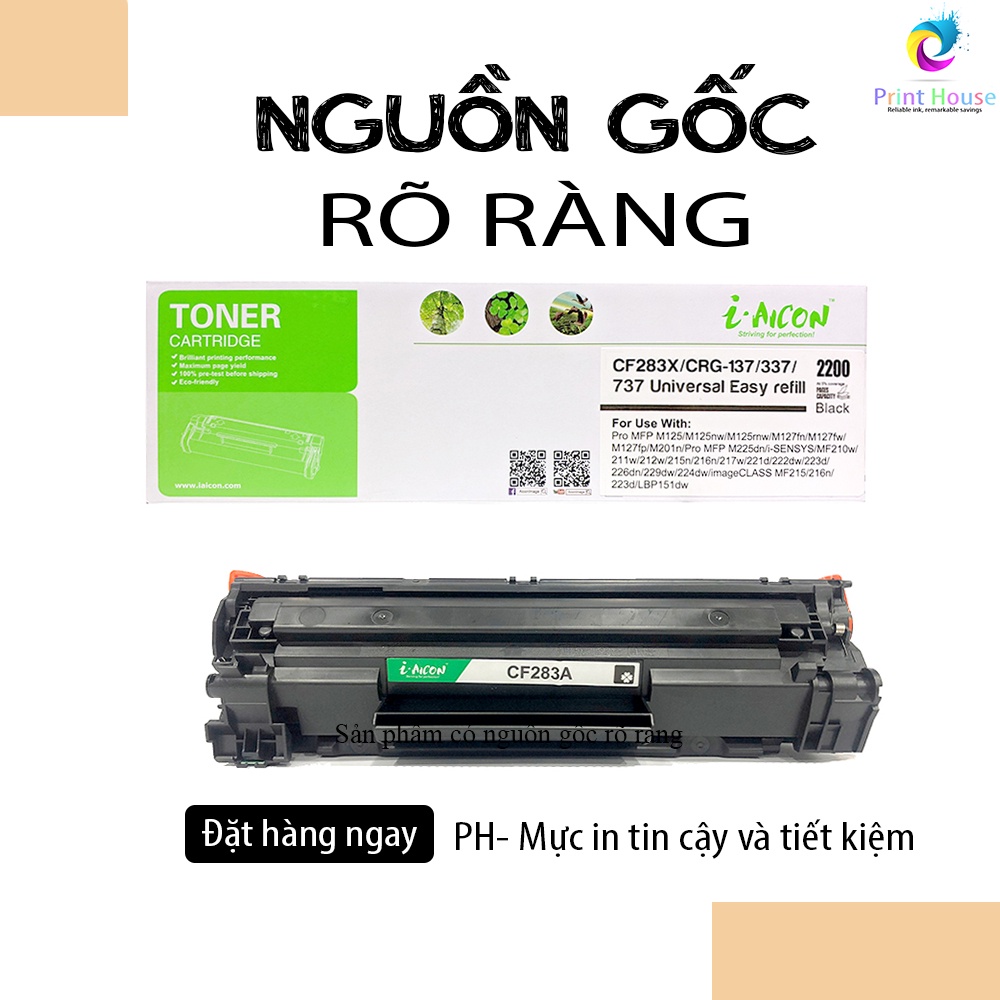 Hộp mực 83A  dùng cho máy in HP Canon Laser thương hiệu I-Aicon dung lượng 2200 trang in A4