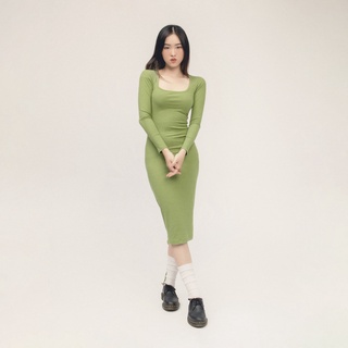 NOUNOUKA - Đầm ôm thun gân xanh bơ - Avocaber Dress