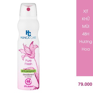 [Chính hãng] Xịt Khử Mùi Nữ HUNCA Giảm Thâm, Hương Nước Hoa, Khử Mùi 48h, Ngăn Vệt Ố Vàng, Không Cồn (150ml)