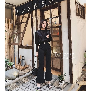 Quần ống loe cạp chữ V