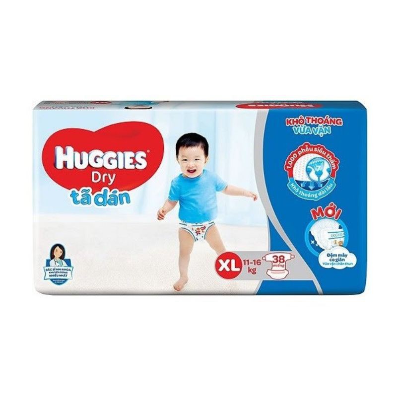 Tã dán Huggies Dry size XL 38 miếng trẻ 11-16kg
