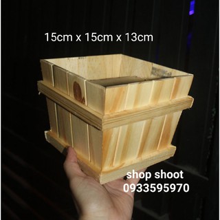 Lọ gỗ vạt xéo cắm hoa