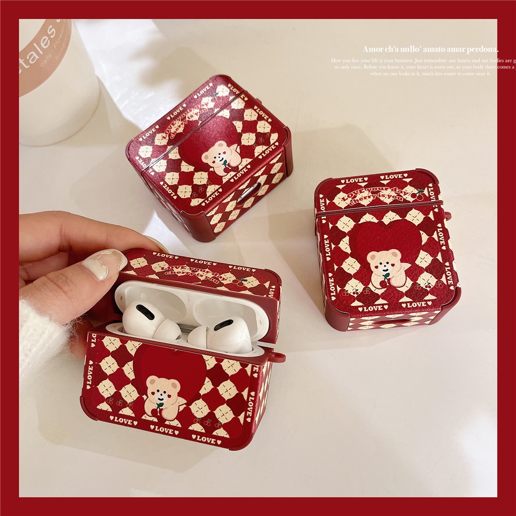 Ốp Bảo Vệ Hộp Đựng Tai Nghe AirPods 1 2 3 Thêu Hình Xinh Xắn