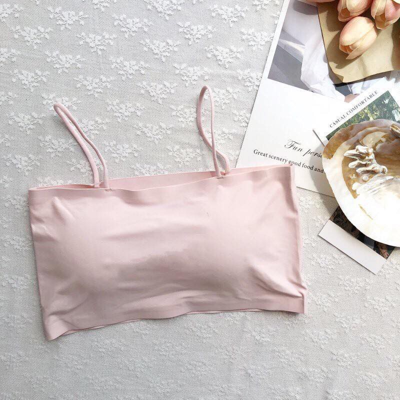 Bra su trơn 2 dây, bra đúc su 2 dây vải su mát mịn, bra đúc su trơn quây 2 dây MS805