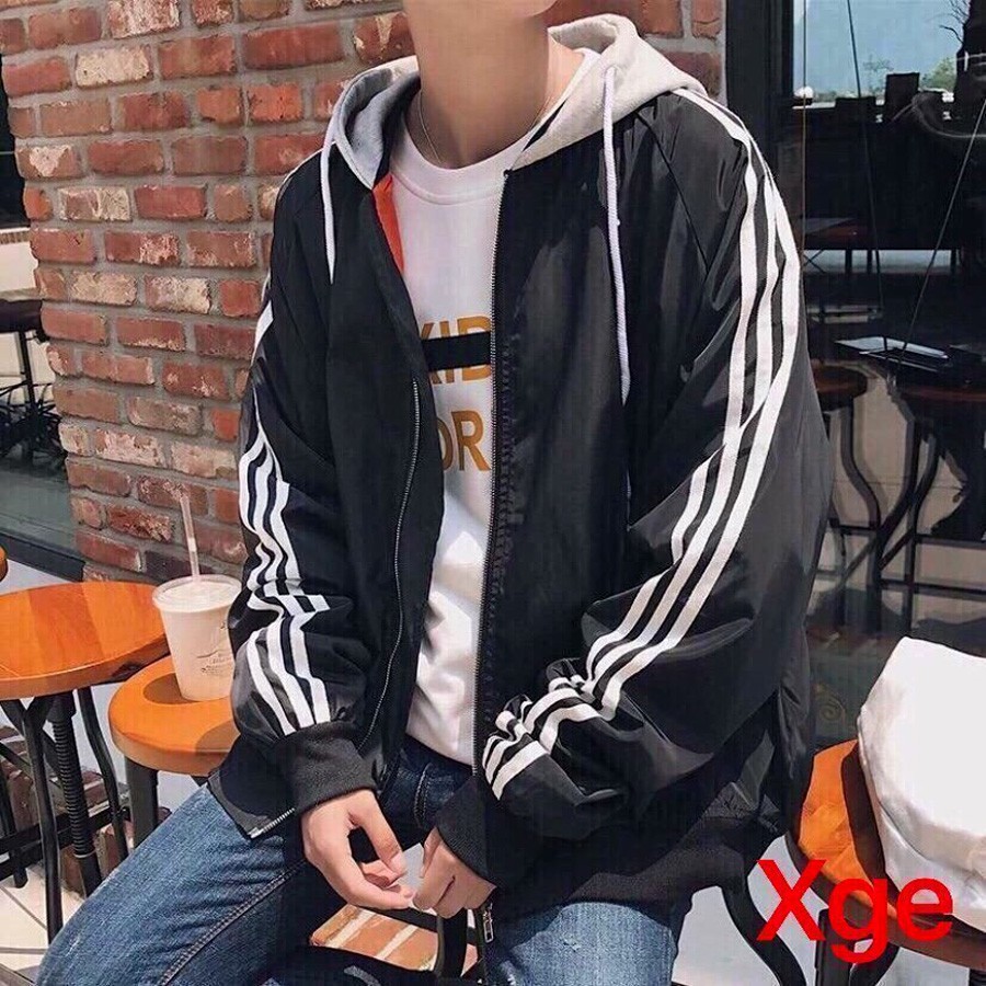 ÁO KHOÁC DÙ 3 Line Nón Xám (Có Form Rộng XL)