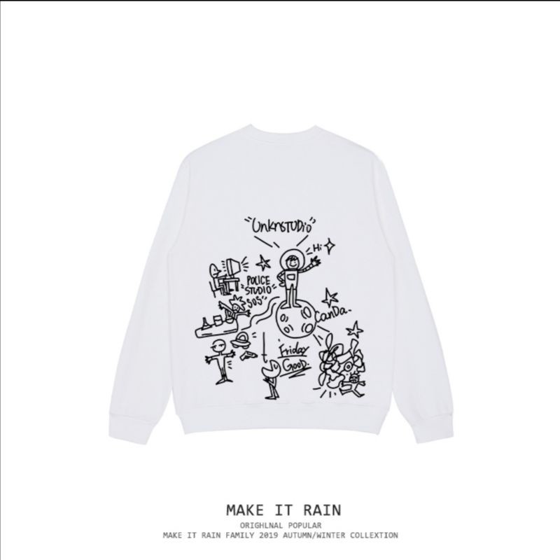 [2 màu] Áo Sweater Unisex nỉ Nelly chính hãng họa tiết Unknstudio (order)