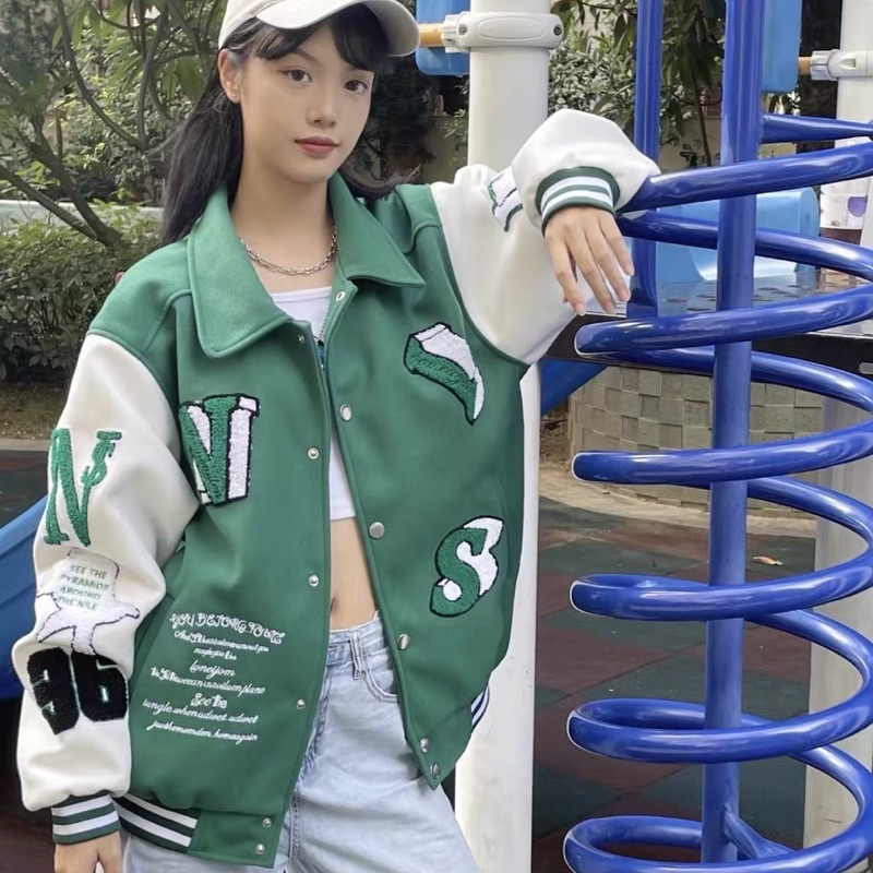 Áo Khoác Nỉ Varsity Jacket Chất Dày Form Đẹp