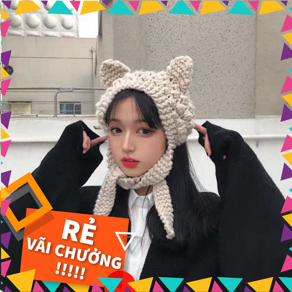 Nón Nữ Cao Cấp Mũ Len Nón Len Sợi Móc Tai Mèo Đáng Yêu Shop Ngọc Trinh Đà Nẵng