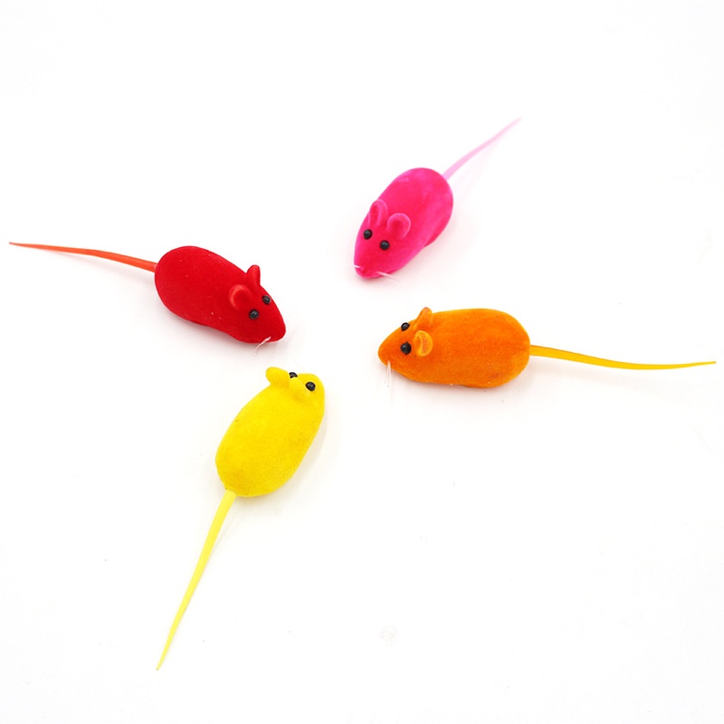 Đồ Chơi Chuột Giả Phát Ra Âm Thanh Vui Nhộn Màu Sắc Ngẫu Nhiên Cho Mèo Cưng