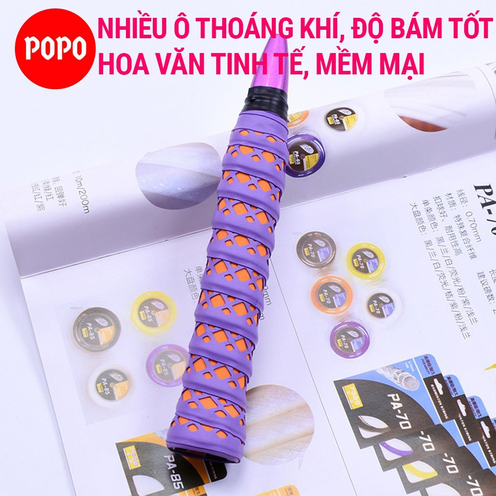 Quấn cán vợt, cuốn cán vợt cầu lông tennis POPO GY104 quấn vợt, cuốn cán có lỗ thoáng khí, gân chống trơn