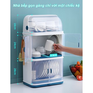 Tủ đụng chén ABS cao cấp an toàn cho gia đình ⚡Dustproof & Dripping 3 tầng ⚡