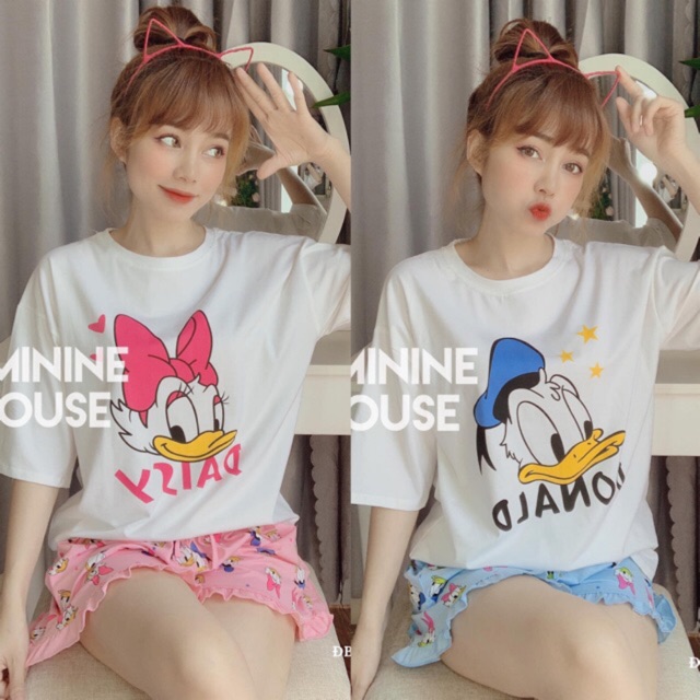 Bộ mặc nhà vịt cute (2 màu ảnh thật)