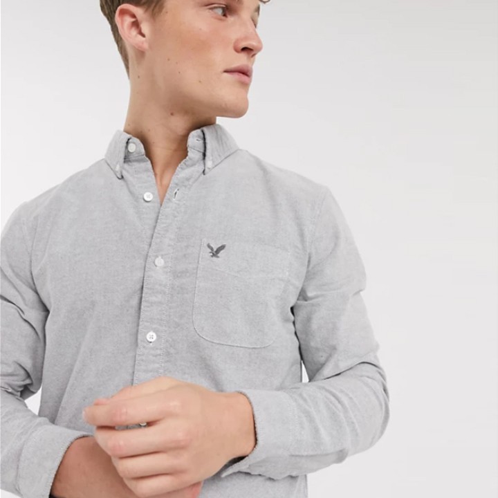 Áo Sơ Mi Nam Dài Tay Oxford Cotton Dày Có BigSize Màu Bạc FO76 SHOP | BigBuy360 - bigbuy360.vn