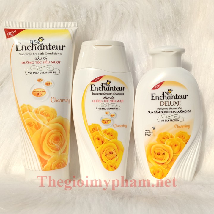 Combo Gội 180g + Xả 170g + Tắm 180g Enchanteur Charming