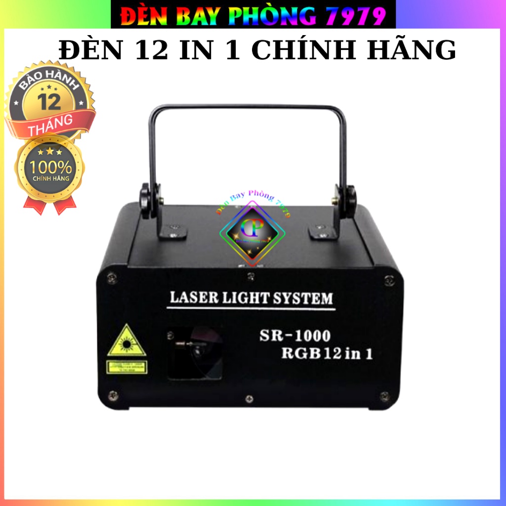 Đèn Laser 12 in 1 Cảm Biến Nhạc Với Hơn 1500 Hiệu Ứng 3D Chiếu hình, Hoạt hình...Dùng Cho Phòng Karaoke Phòng Bay, Bar