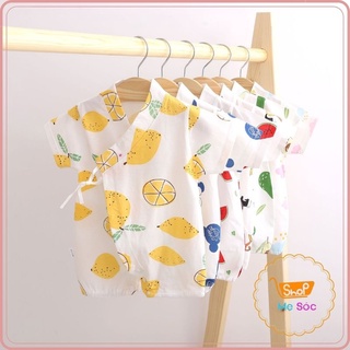 Quần áo trẻ em bộ body ngắn tay bodysuit chất cotton cho bé trai bé gái sơ sinh mẫu dây buộc YKT