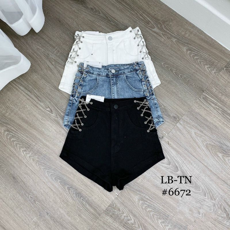 Quần sóc cơ giãn mạnh đan xích sườn