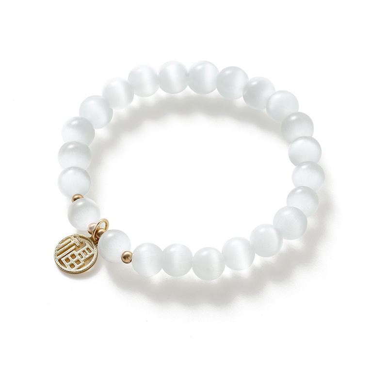 [Hàng Mới] Vòng Đeo Tay Hạt Đá Opal Fu Nhỏ Nhắn