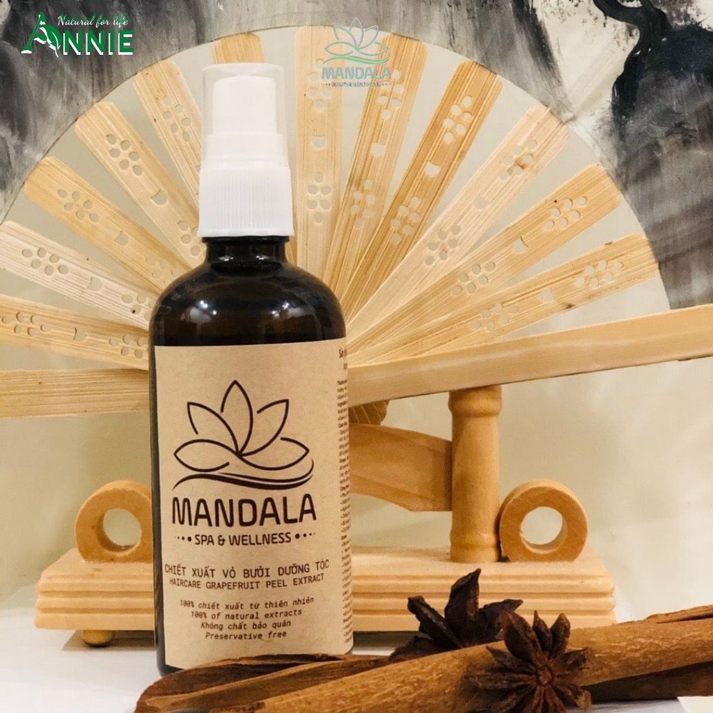 Tinh dầu bưởi, xịt dưỡng tóc tinh dầu bưởi mandala 100ml