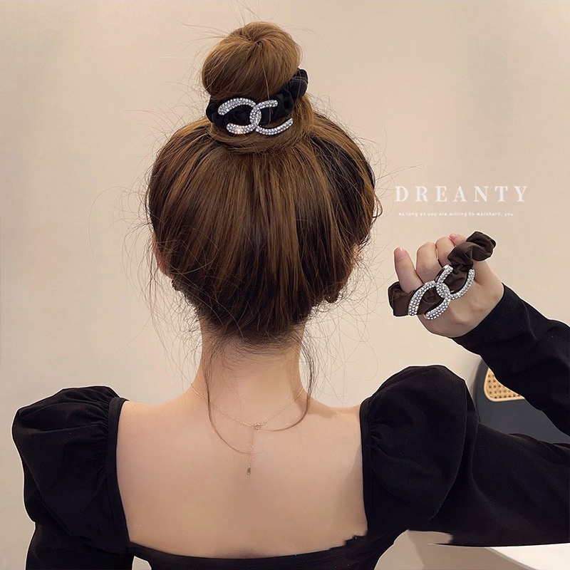 Dây Cột Tóc Kim Loại In Chữ Phong Cách Tối Giản Thời Trang Hàn Quốc