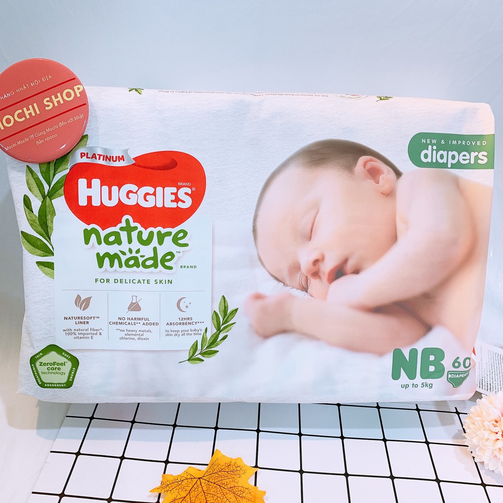 [HÀNG CHÍNH HÃNG CTY] Bỉm HUGGIES PLATINUM NATURE MADE size M58/L44/XL 38/XXL26/S82/NB60